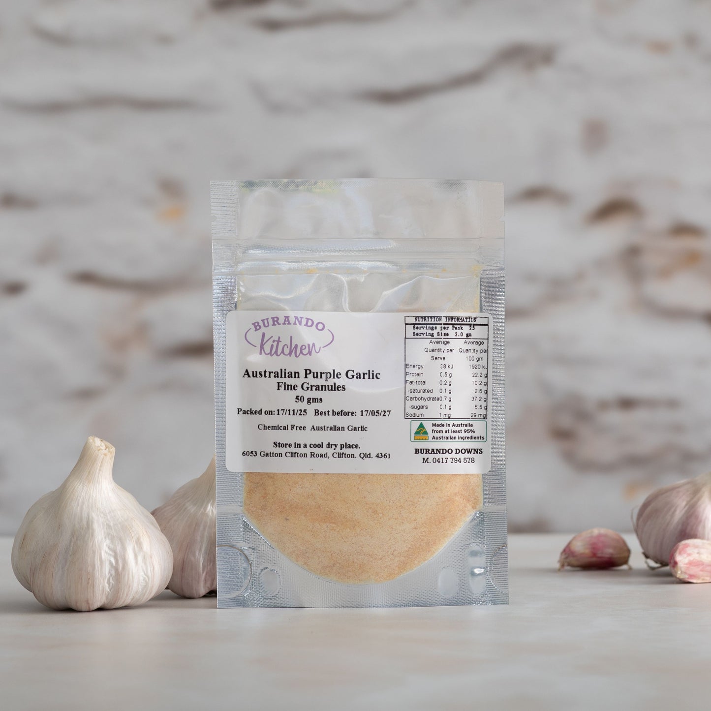 Burando Downs Australian Purple Garlic fine granules 50g
