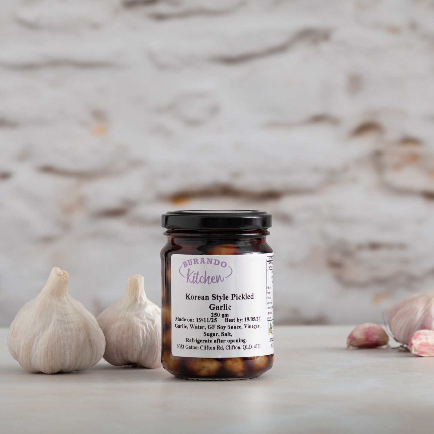 Burando Downs Korean style pickled garlic