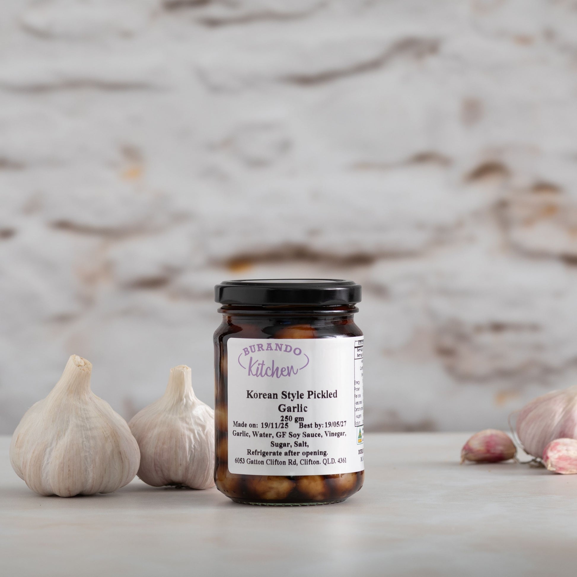 Burando Downs Korean style pickled garlic
