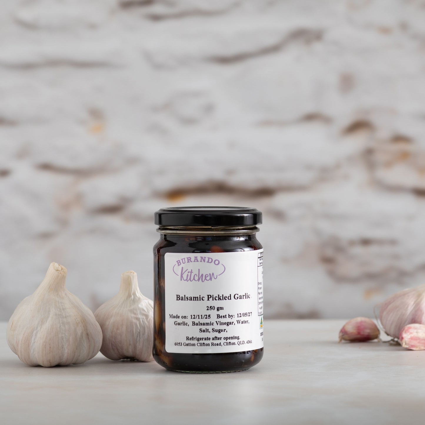 Burando Downs balsamic pickled garlic