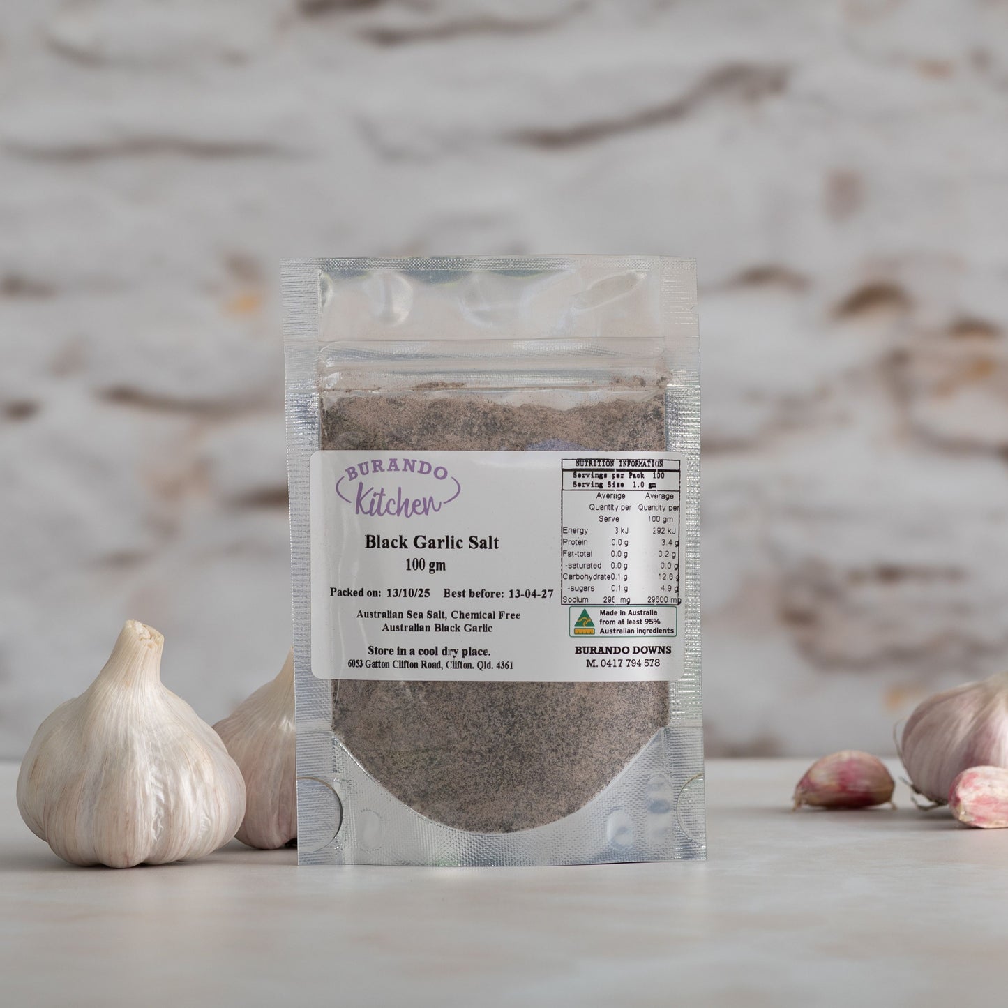 Burando Kitchen black garlic salt