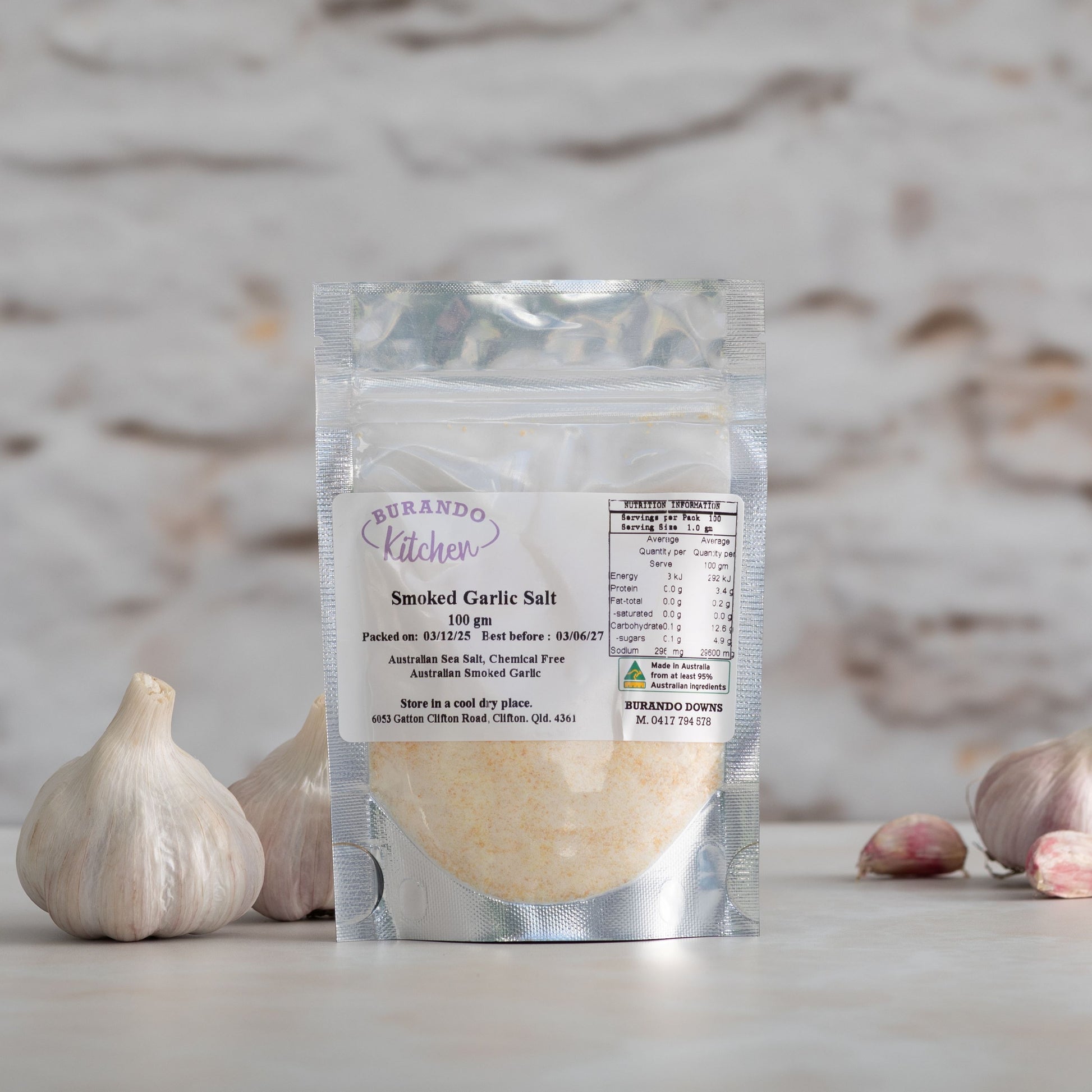 Burando Kitchen smoked garlic salt